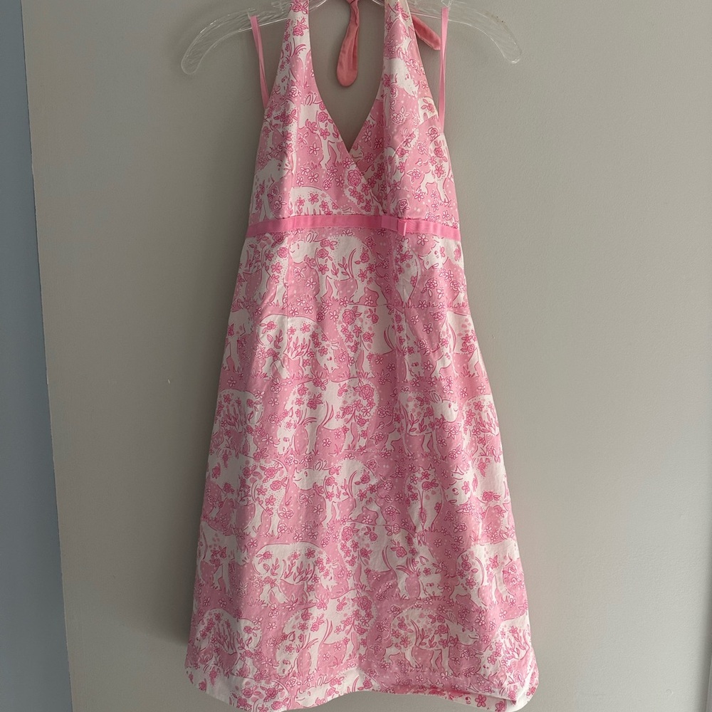 Lilly Pulitzer Pink Sundress Halter Sleeveless for Wedding Guest